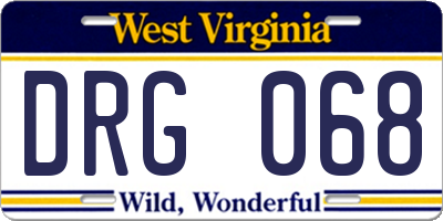 WV license plate DRG068