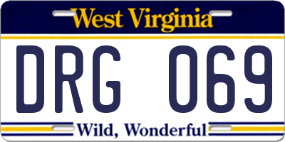 WV license plate DRG069