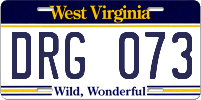 WV license plate DRG073