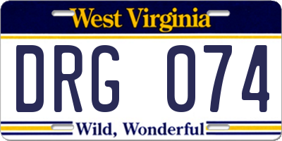 WV license plate DRG074