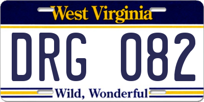 WV license plate DRG082