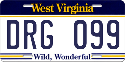 WV license plate DRG099