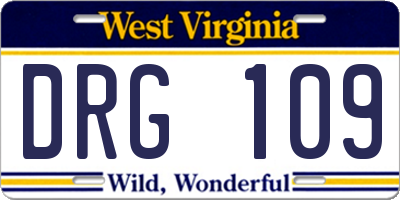 WV license plate DRG109