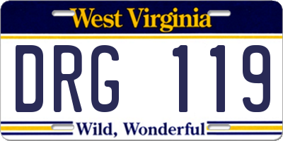 WV license plate DRG119