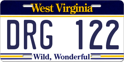 WV license plate DRG122
