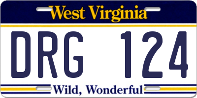 WV license plate DRG124