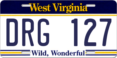 WV license plate DRG127