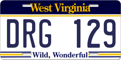 WV license plate DRG129