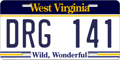 WV license plate DRG141