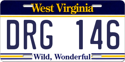 WV license plate DRG146