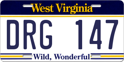 WV license plate DRG147