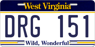 WV license plate DRG151