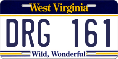 WV license plate DRG161