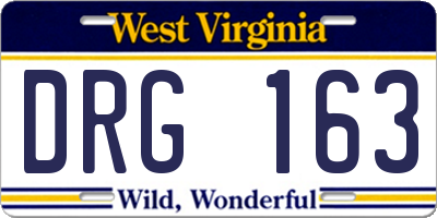 WV license plate DRG163