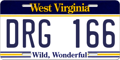 WV license plate DRG166