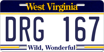 WV license plate DRG167