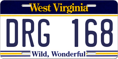 WV license plate DRG168
