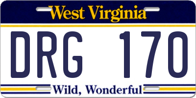 WV license plate DRG170