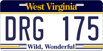 WV license plate DRG175