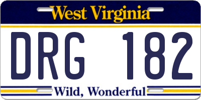WV license plate DRG182