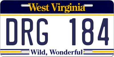 WV license plate DRG184