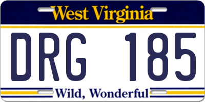 WV license plate DRG185