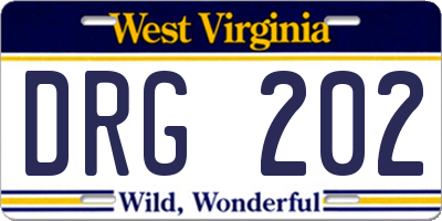WV license plate DRG202