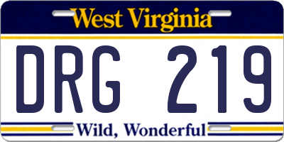 WV license plate DRG219
