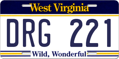 WV license plate DRG221