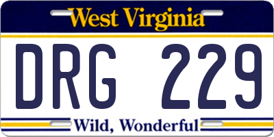 WV license plate DRG229