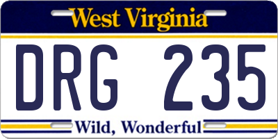 WV license plate DRG235
