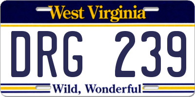 WV license plate DRG239