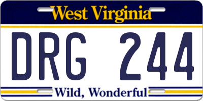 WV license plate DRG244