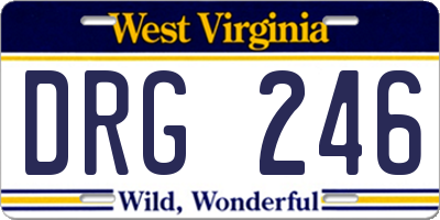 WV license plate DRG246