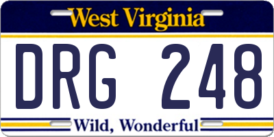 WV license plate DRG248