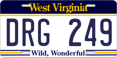 WV license plate DRG249