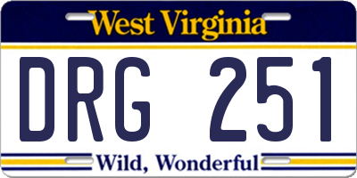 WV license plate DRG251