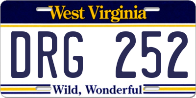 WV license plate DRG252