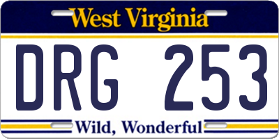 WV license plate DRG253