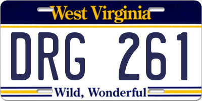 WV license plate DRG261