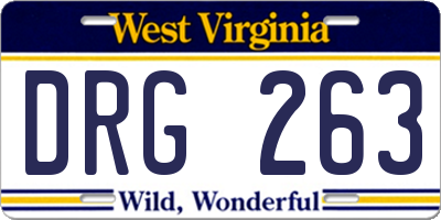 WV license plate DRG263