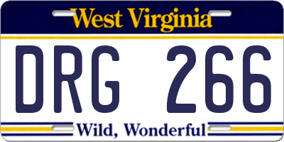 WV license plate DRG266