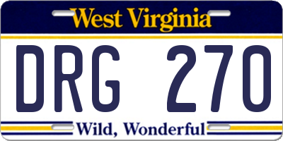 WV license plate DRG270
