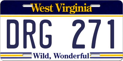 WV license plate DRG271