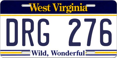 WV license plate DRG276