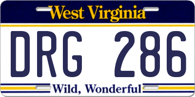 WV license plate DRG286