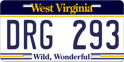 WV license plate DRG293