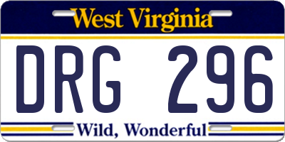 WV license plate DRG296