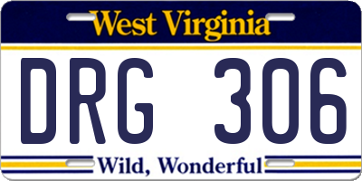 WV license plate DRG306
