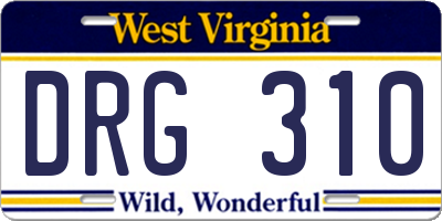 WV license plate DRG310